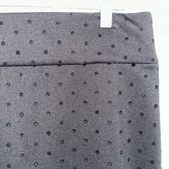 maurices M Black Fitted Elasticized High Waistband Velvet Polka Dot Pencil Skirt - Picture 3 of 11